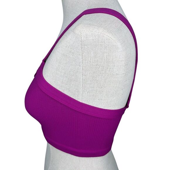 Free People Movement Happiness Runs Strappy Back Crop M/L Raspberry Sherbert FP - Picture 3 of 5